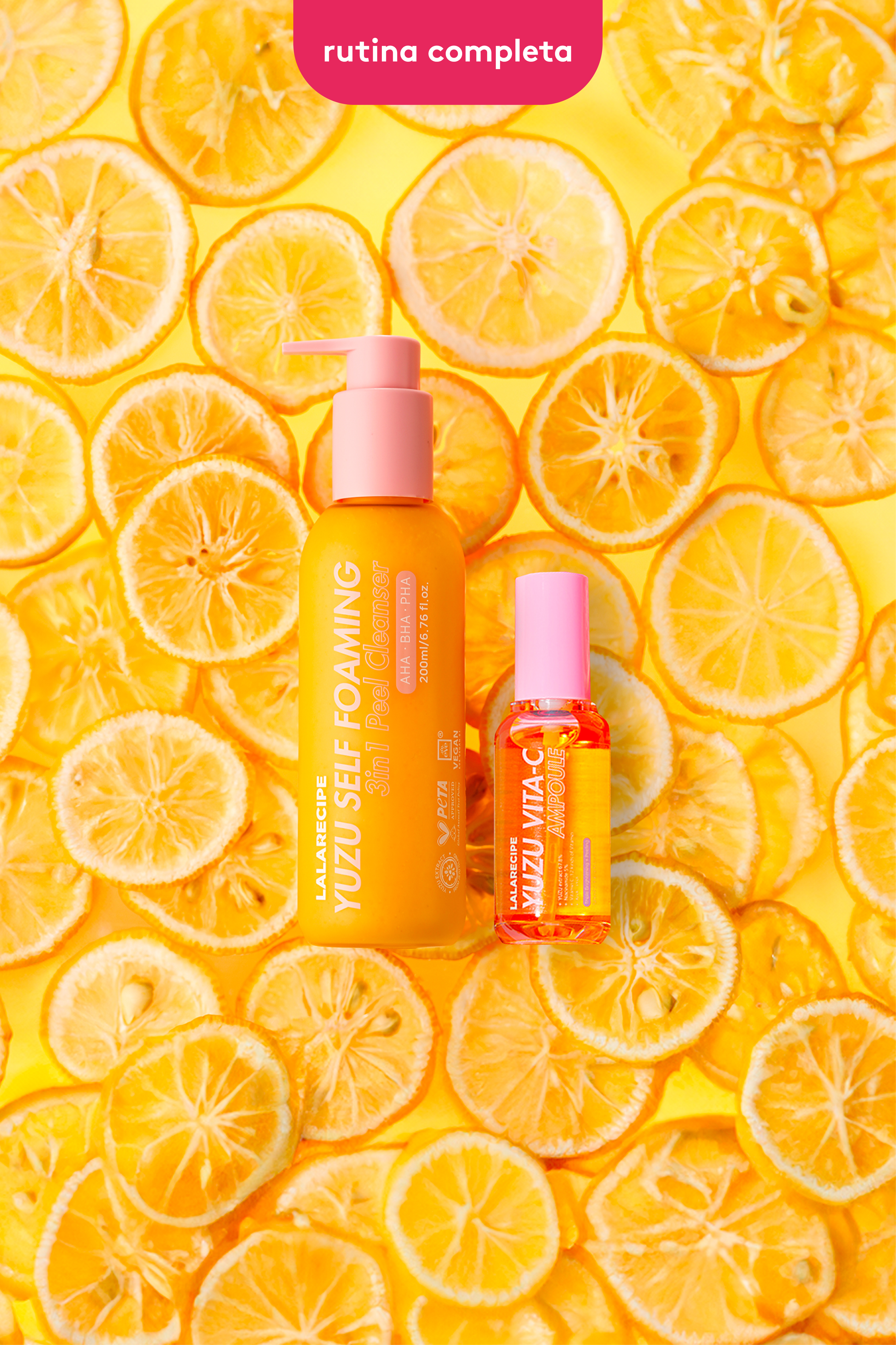 SET Lalarecipe: yuzu self foaming 3-in-1 cleanser + yuzu vita c ampoule